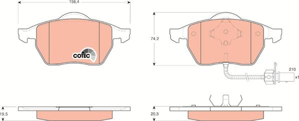 TRW GDB1440 - Brake Pad Set, disc brake autospares.lv