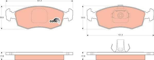 TRW GDB1443 - Brake Pad Set, disc brake autospares.lv