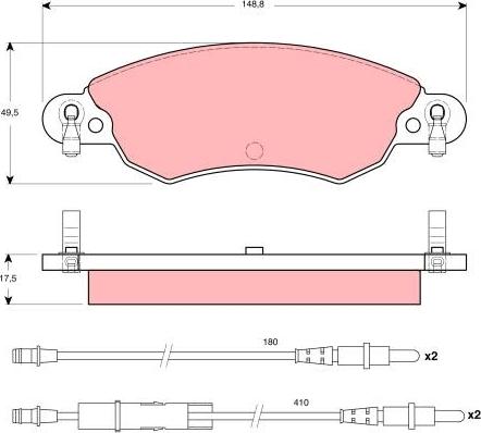 TRW GDB1447 - Brake Pad Set, disc brake autospares.lv