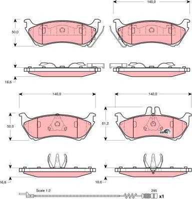 TRW GDB1456 - Brake Pad Set, disc brake autospares.lv