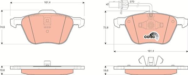 TRW GDB1460 - Brake Pad Set, disc brake autospares.lv