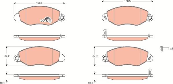 TRW GDB1461 - Brake Pad Set, disc brake autospares.lv