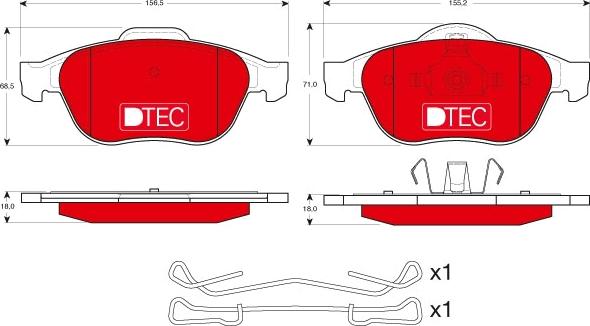 TRW GDB1468DTE - Brake Pad Set, disc brake autospares.lv