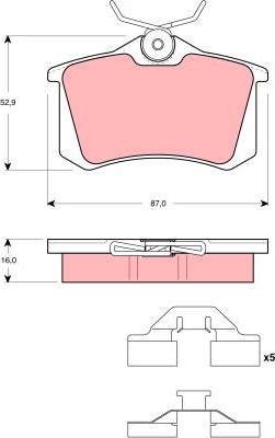 TRW GDB1467 - Brake Pad Set, disc brake autospares.lv