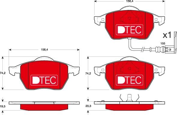 TRW GDB1403DTE - Brake Pad Set, disc brake autospares.lv