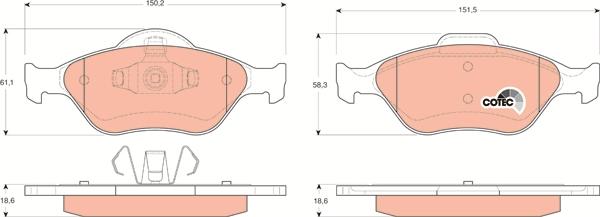 TRW GDB1419 - Brake Pad Set, disc brake autospares.lv