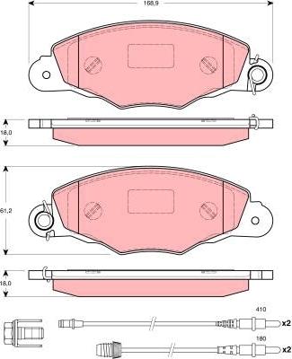 TRW GDB1410 - Brake Pad Set, disc brake autospares.lv