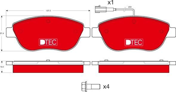 TRW GDB1483DTE - Brake Pad Set, disc brake autospares.lv