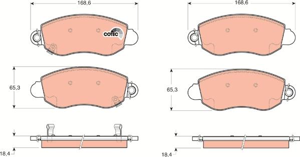 TRW GDB1424 - Brake Pad Set, disc brake autospares.lv