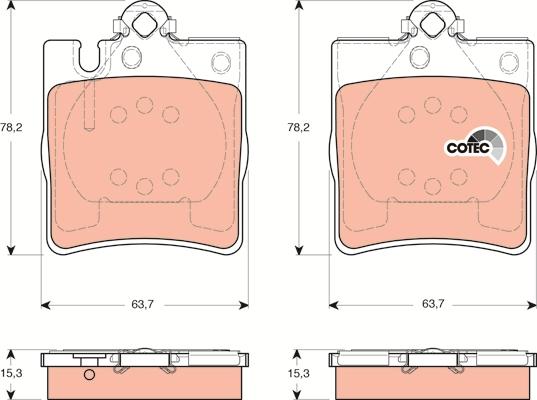 TRW GDB1421 - Brake Pad Set, disc brake autospares.lv