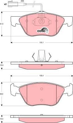 TRW GDB1427 - Brake Pad Set, disc brake autospares.lv