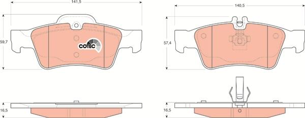 TRW GDB1546 - Brake Pad Set, disc brake autospares.lv