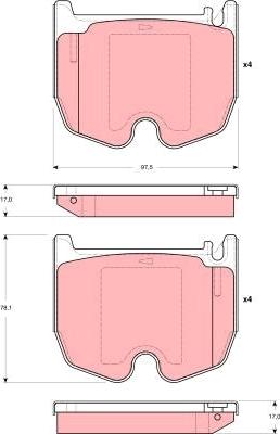 TRW GDB1541 - Brake Pad Set, disc brake autospares.lv