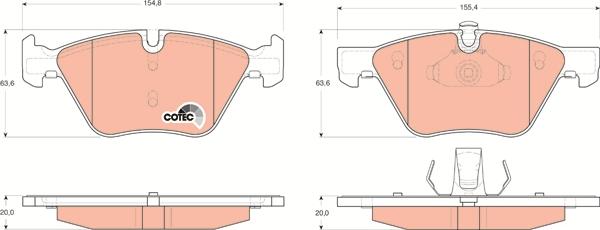 TRW GDB1559 - Brake Pad Set, disc brake autospares.lv