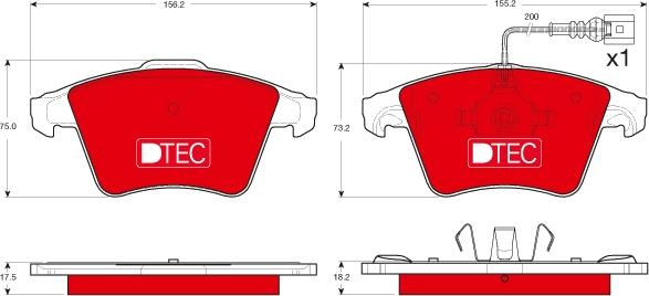 TRW GDB1556DTE - Brake Pad Set, disc brake autospares.lv