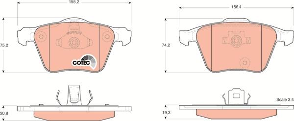 TRW GDB1565 - Brake Pad Set, disc brake autospares.lv