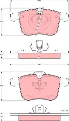 TRW GDB1567 - Brake Pad Set, disc brake autospares.lv