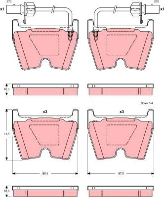 TRW GDB1507 - Brake Pad Set, disc brake autospares.lv