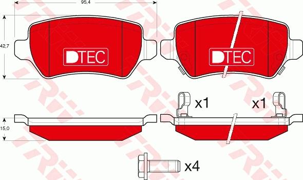 TRW GDB1515DTE - Brake Pad Set, disc brake autospares.lv