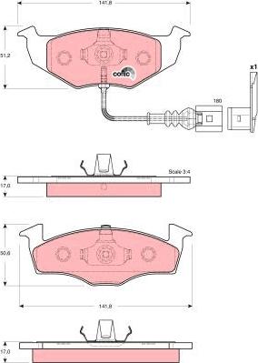 TRW GDB1586 - Brake Pad Set, disc brake autospares.lv