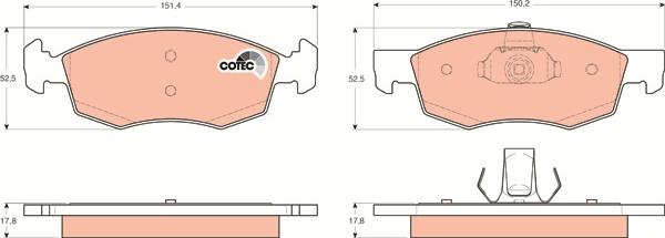 TRW GDB1588 - Brake Pad Set, disc brake autospares.lv