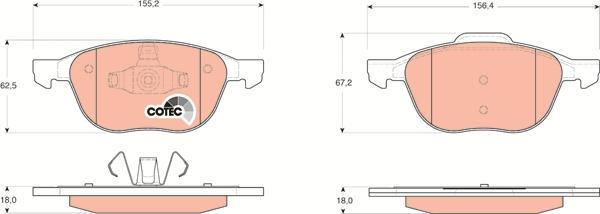 TRW GDB1583 - Brake Pad Set, disc brake autospares.lv