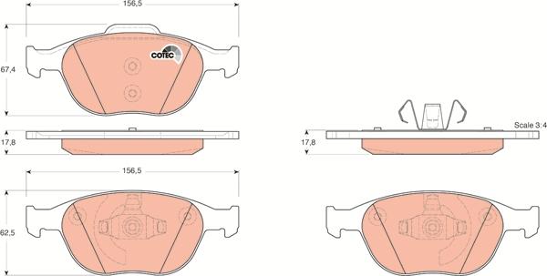 TRW GDB1532 - Brake Pad Set, disc brake autospares.lv