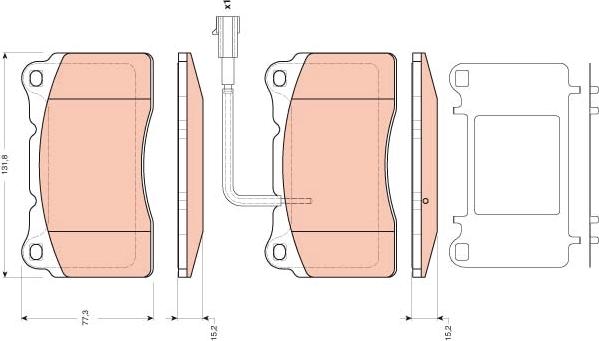 TRW GDB1645 - Brake Pad Set, disc brake autospares.lv