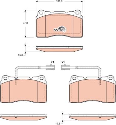 TRW GDB1648 - Brake Pad Set, disc brake autospares.lv