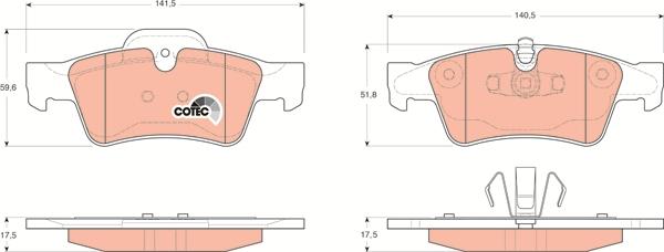 TRW GDB1643 - Brake Pad Set, disc brake autospares.lv