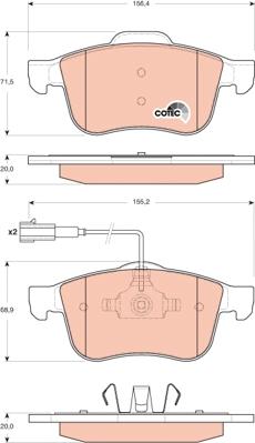 TRW GDB1647 - Brake Pad Set, disc brake autospares.lv