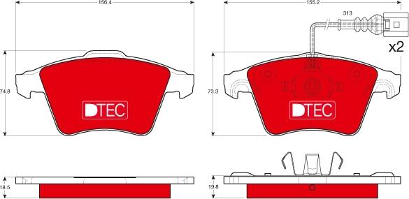 TRW GDB1651DTE - Brake Pad Set, disc brake autospares.lv