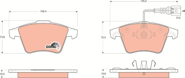 TRW GDB1651 - Brake Pad Set, disc brake autospares.lv