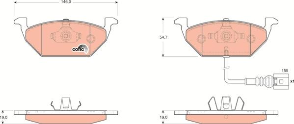 TRW GDB1658 - Brake Pad Set, disc brake autospares.lv