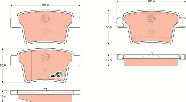 TRW GDB1665 - Brake Pad Set, disc brake autospares.lv