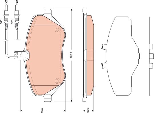 TRW GDB1663 - Brake Pad Set, disc brake autospares.lv