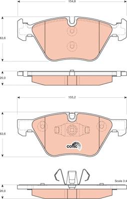 TRW GDB1662 - Brake Pad Set, disc brake autospares.lv