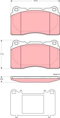 TRW GDB1608 - Brake Pad Set, disc brake autospares.lv