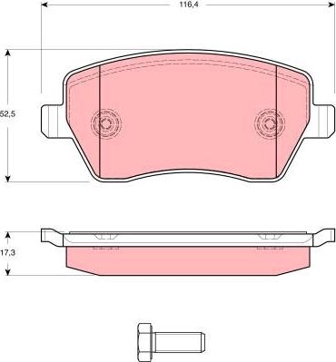 TRW GDB1614 - Brake Pad Set, disc brake autospares.lv