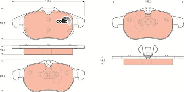 TRW GDB1613 - Brake Pad Set, disc brake autospares.lv