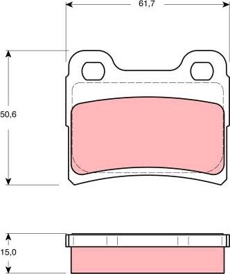 TRW GDB1639 - Brake Pad Set, disc brake autospares.lv