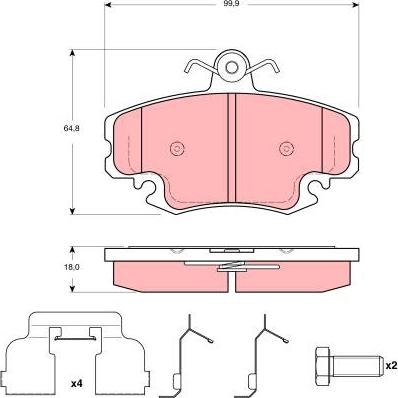 TRW GDB1635 - Brake Pad Set, disc brake autospares.lv