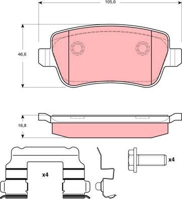 TRW GDB1638 - Brake Pad Set, disc brake autospares.lv