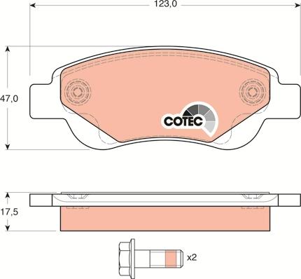 TRW GDB1633 - Brake Pad Set, disc brake autospares.lv