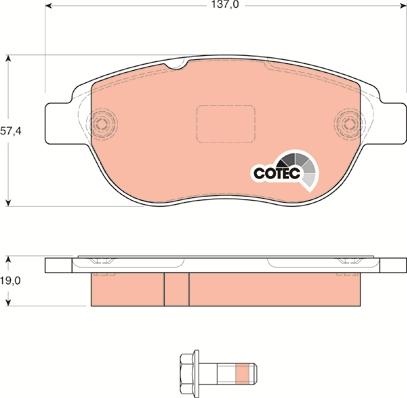 TRW GDB1624 - Brake Pad Set, disc brake autospares.lv