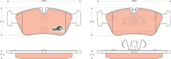 TRW GDB1625 - Brake Pad Set, disc brake autospares.lv