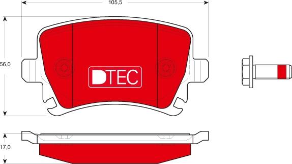 TRW GDB1622DTE - Brake Pad Set, disc brake autospares.lv