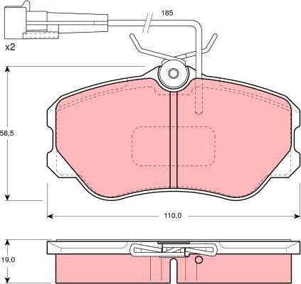 TRW GDB1095 - Brake Pad Set, disc brake autospares.lv