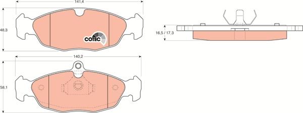 TRW GDB1040 - Brake Pad Set, disc brake autospares.lv