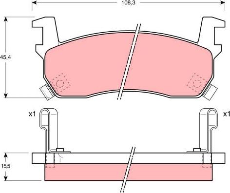 TRW GDB1004 - Brake Pad Set, disc brake autospares.lv